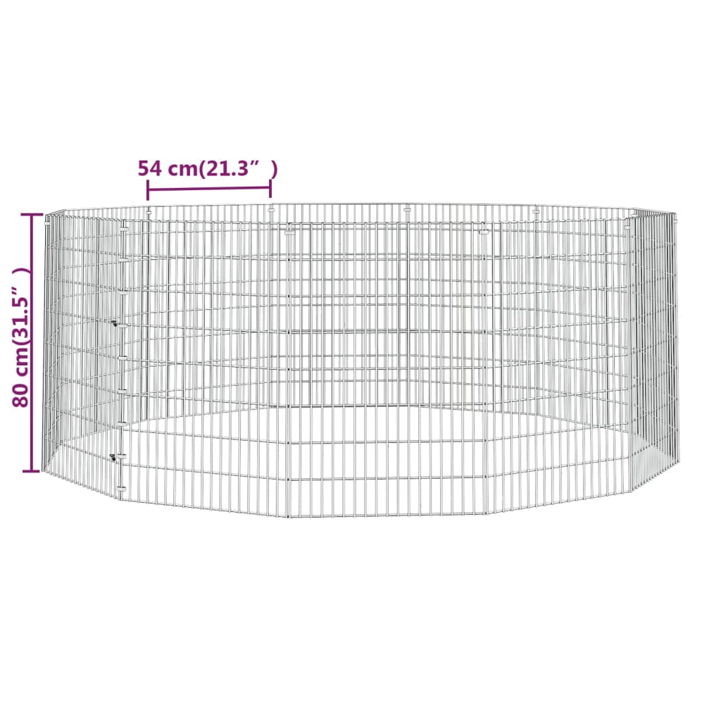 Recinto per Animali Ruspante 12 Pannelli 54x80 cm Ferro Zincato | homemem39