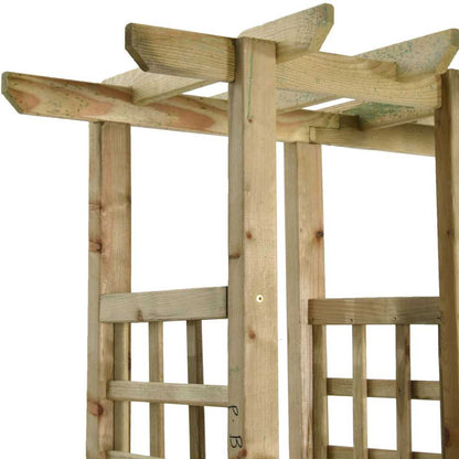Pergola da Giardino Panca e Vasi Legno Massello Pino Impregnato | homemem39
