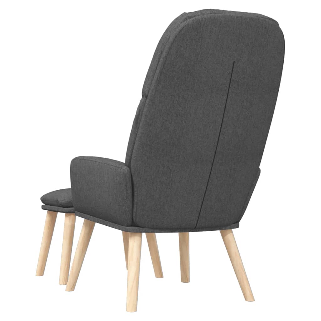 Relax Armchair with Footrest in Dark Gray Fabric