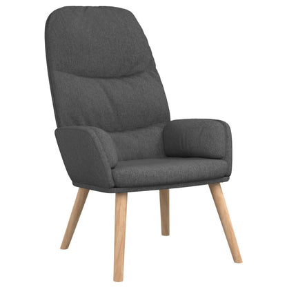 Relax Armchair with Footrest in Dark Gray Fabric