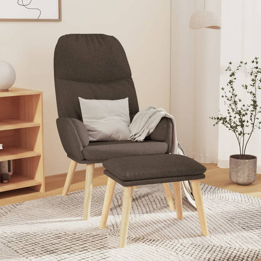 Relax Armchair with Dove Gray Footrest in Fabric