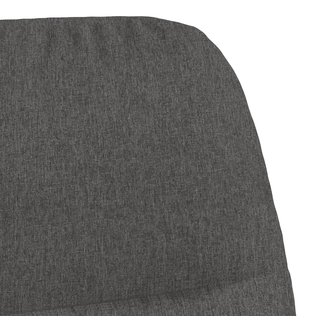 Rocking Armchair with Footrest in Dark Gray Fabric