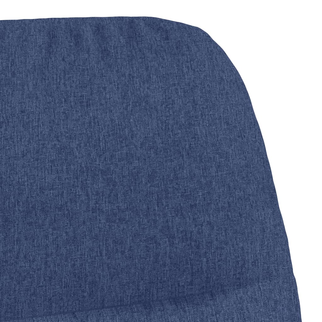 Poltrona a Dondolo con Poggiapiedi Blu in Tessuto | homemem39