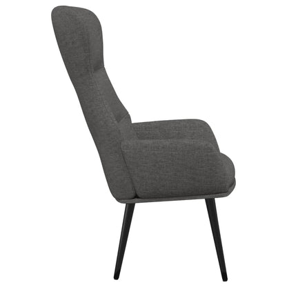 Poltrona Relax con Poggiapiedi Grigio Scuro in Tessuto | homemem39