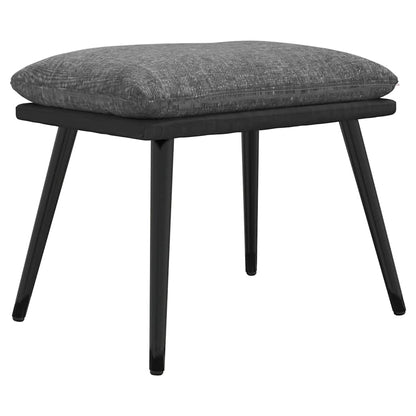 Poltrona Relax con Sgabello Grigio Chiaro Tessuto e Similpelle