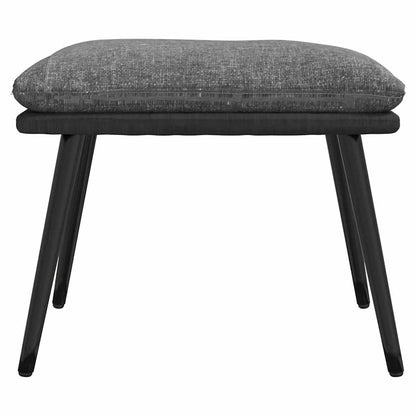 Poltrona Relax con Sgabello Grigio Chiaro Tessuto e Similpelle