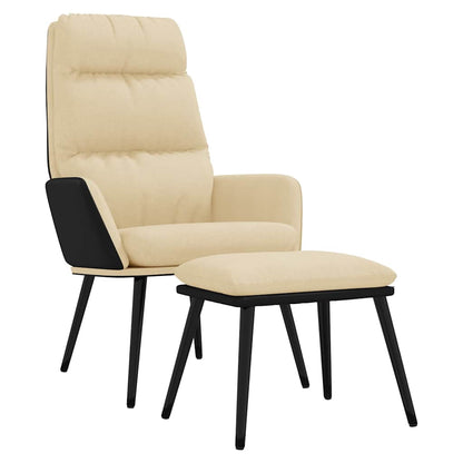 Poltrona Relax con Sgabello Tessuto e Similpelle