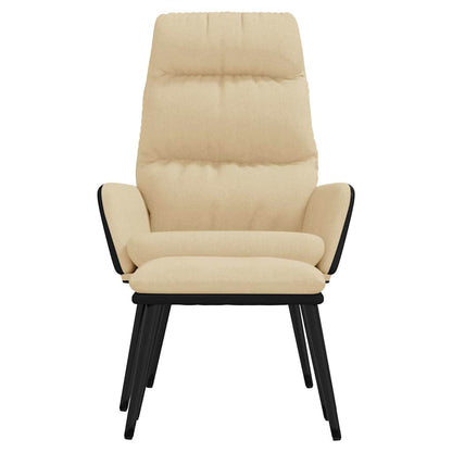 Poltrona Relax con Sgabello Tessuto e Similpelle