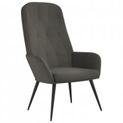 Relax Armchair with Dark Gray Velvet Footrest