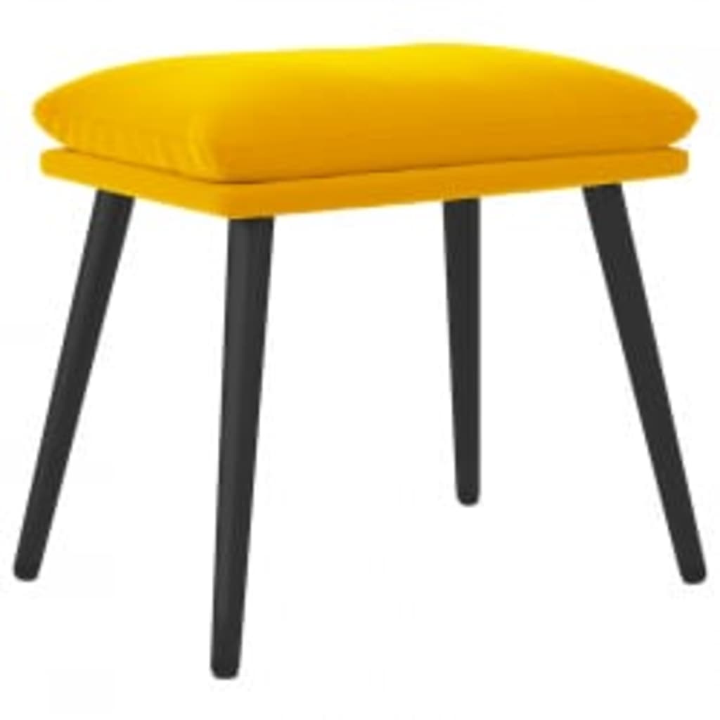 Poltrona Relax con Poggiapiedi Giallo Senape in Velluto | homemem39