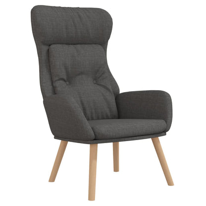 Relax Armchair with Footrest in Light Gray Fabric