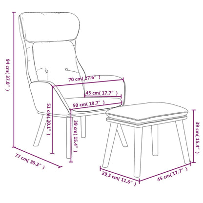 Relax Armchair with Footrest in Light Gray Fabric