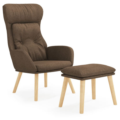 Poltrona Relax con Poggiapiedi Marrone in Tessuto | homemem39