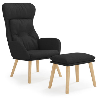 Relax Armchair with Black Footrest in Fabric