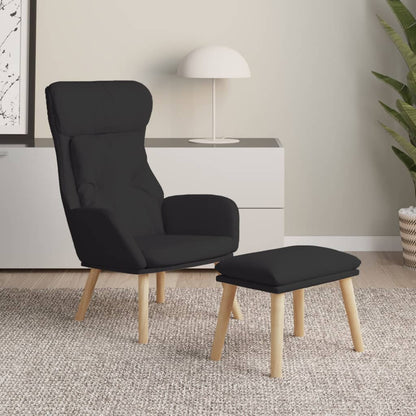 Relax Armchair with Black Footrest in Fabric