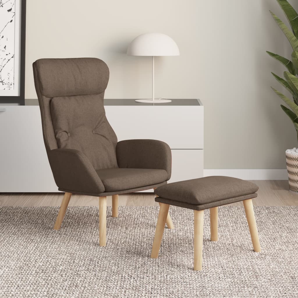 Relax Armchair with Dove Gray Footrest in Fabric