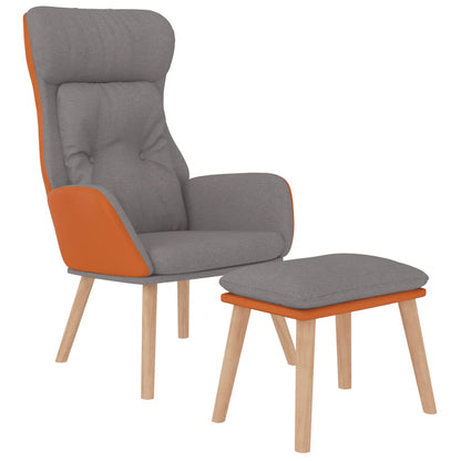Poltrona Relax e Poggiapiedi Grigio Chiaro Similpelle e Tessuto | homemem39