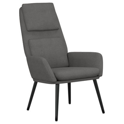 Relax Armchair with Footrest in Light Gray Fabric