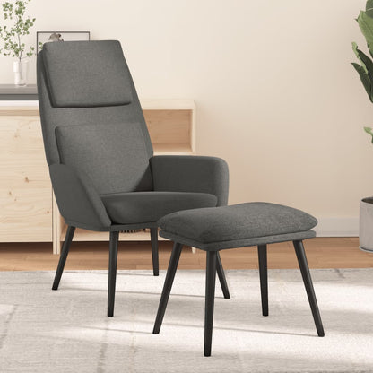 Relax Armchair with Footrest in Light Gray Fabric