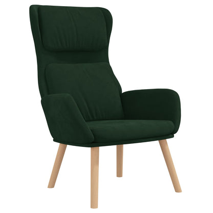 Relax Armchair with Dark Green Velvet Footrest