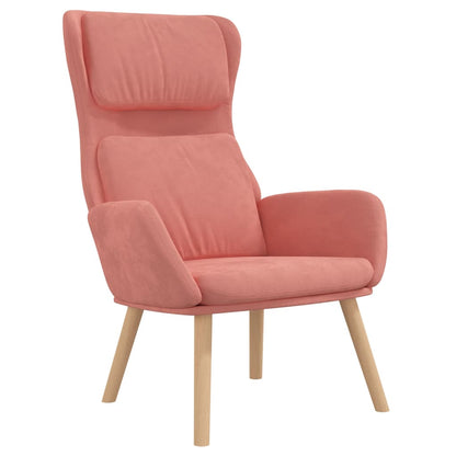 Relax Armchair with Pink Velvet Footrest