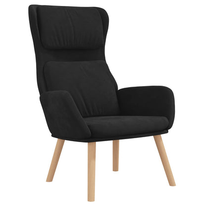 Relax Armchair with Black Velvet Footrest