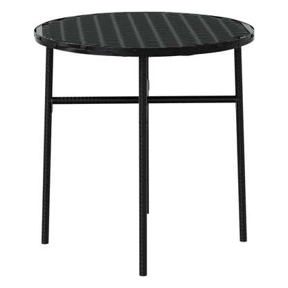 Set Mobili da Pranzo per Giardino 3 pz Polyrattan Nero - homemem39