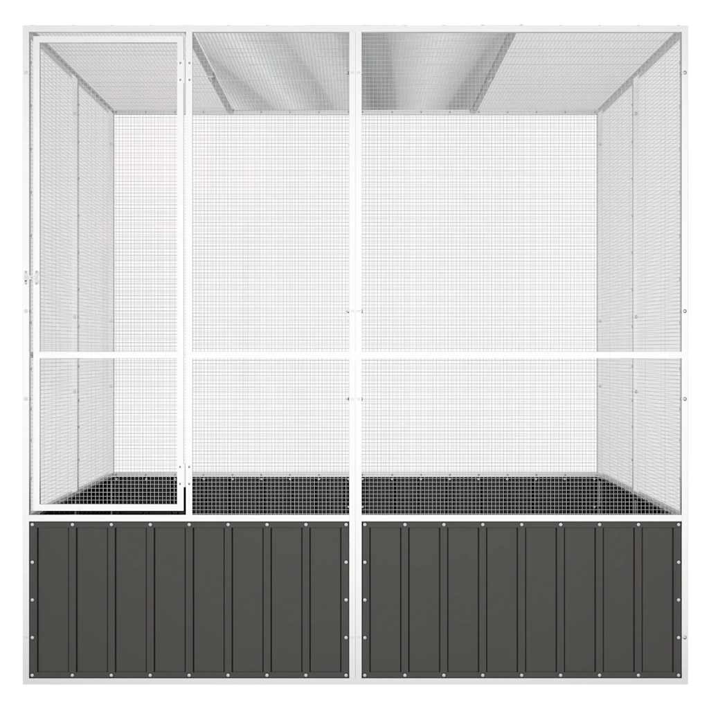Gabbia Uccelli Antracite 213,5x217,5x211,5 cm Acciaio Zincato - homemem39