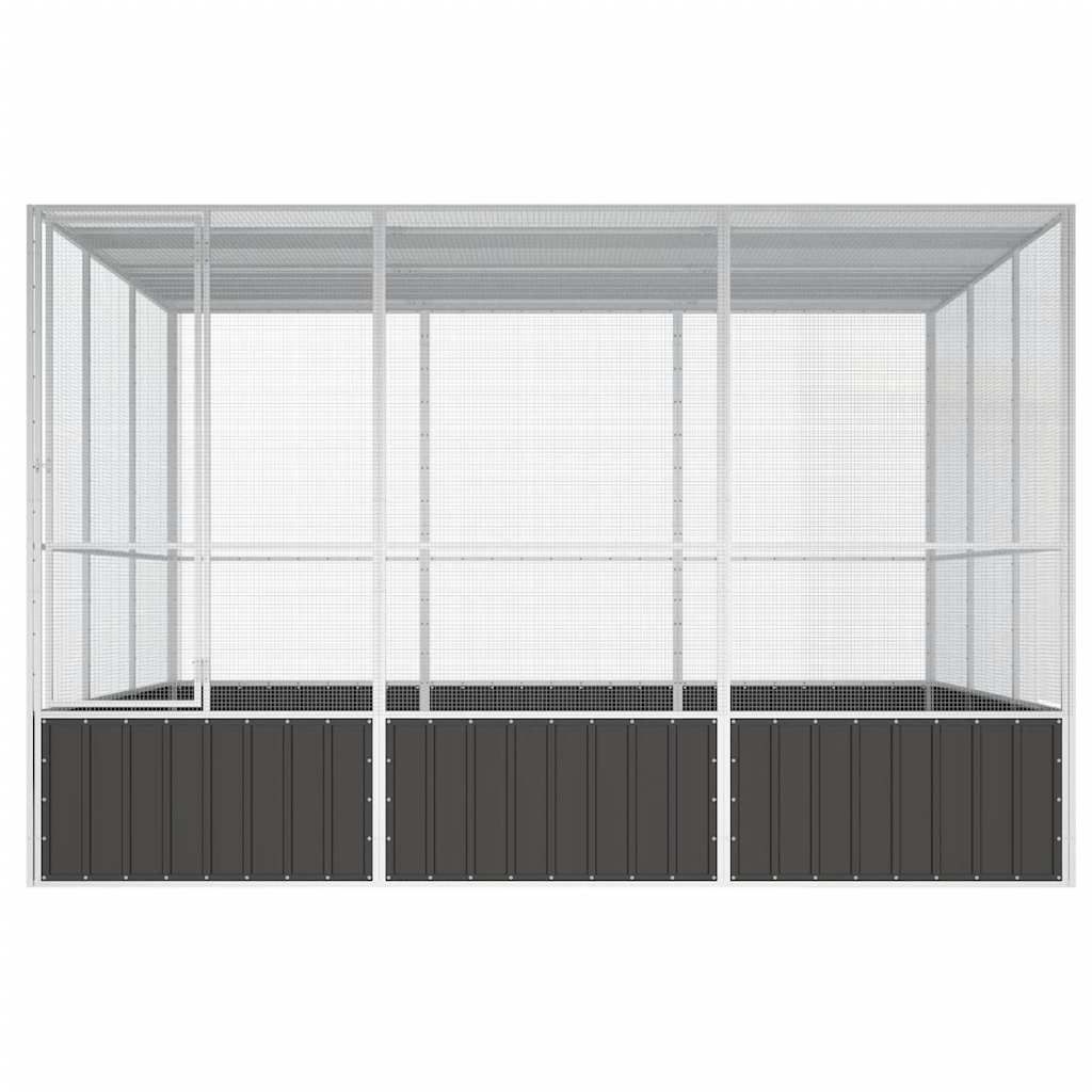 Gabbia Uccelli Antracite 302,5x324,5x211,5 cm Acciaio Zincato | homemem39