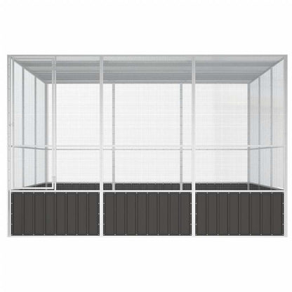 Gabbia Uccelli Antracite 302,5x324,5x211,5 cm Acciaio Zincato | homemem39