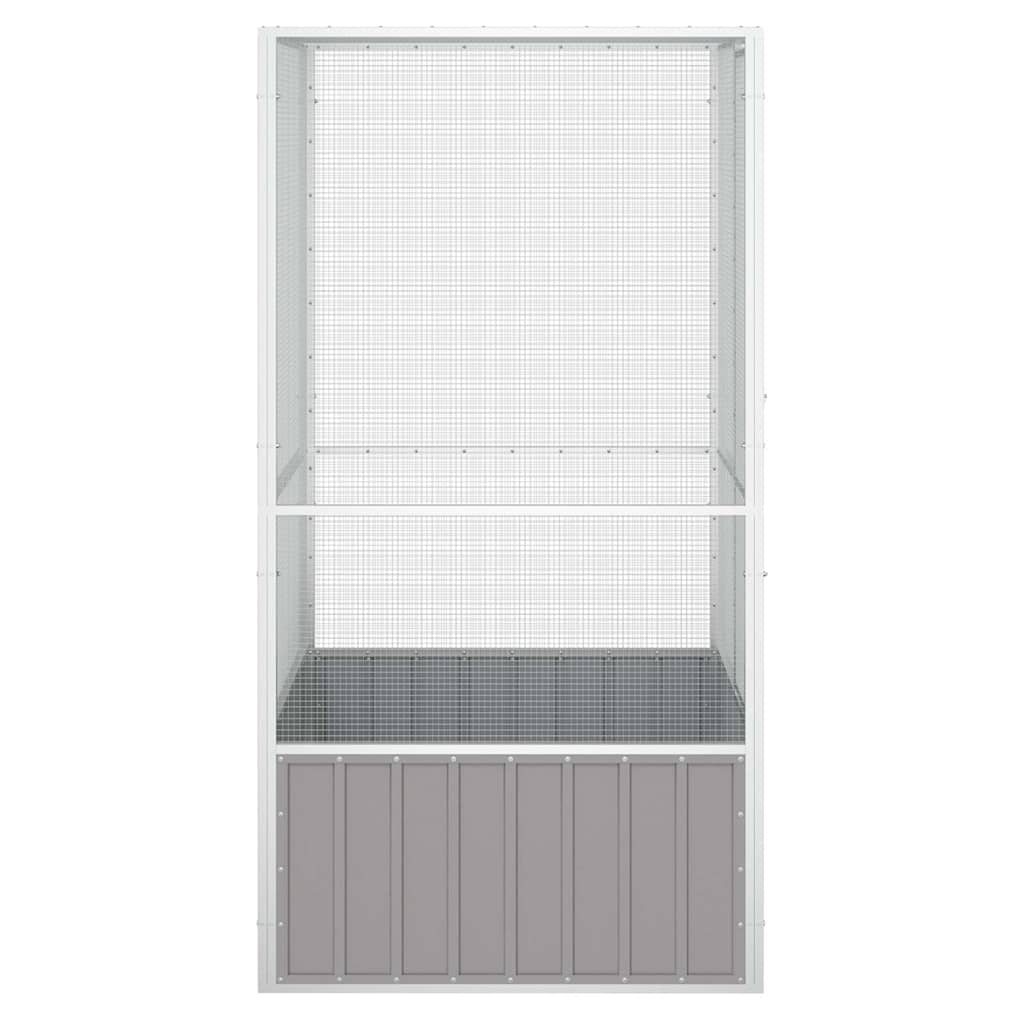 Gabbia per Uccelli Grigia 111x107x211,5 cm Acciaio Zincato