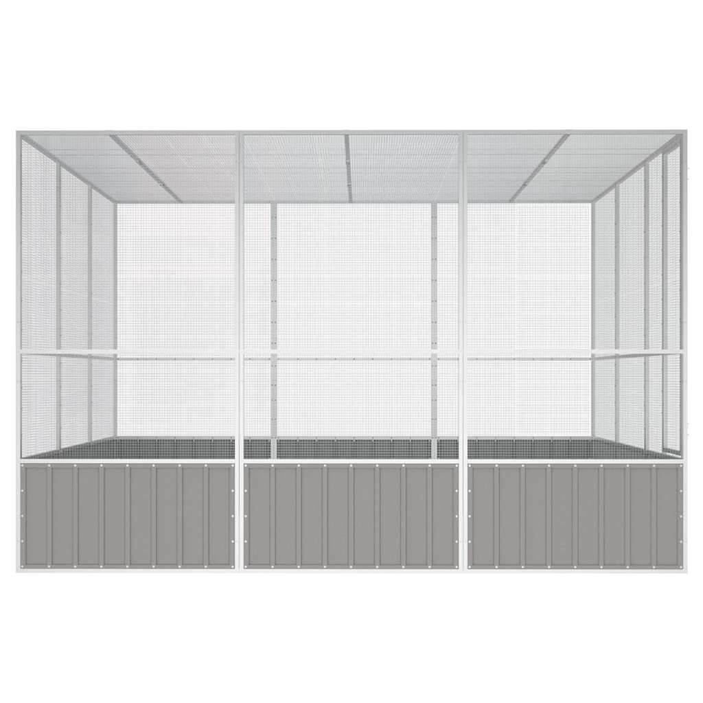 Gabbia per Uccelli Grigia 302,5x324,5x211,5 cm Acciaio Zincato