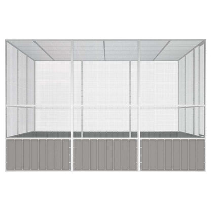 Gabbia per Uccelli Grigia 302,5x324,5x211,5 cm Acciaio Zincato