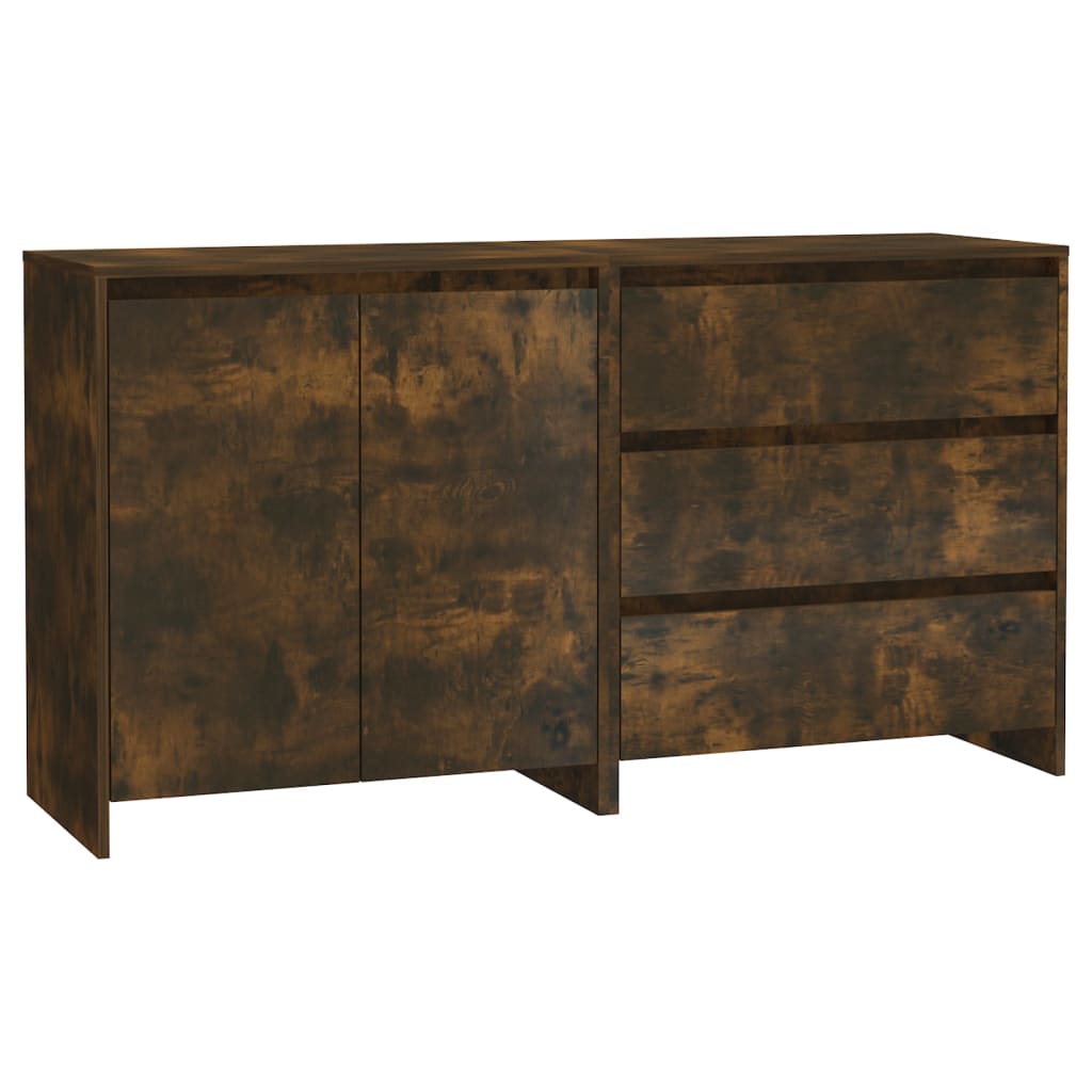 Sideboards 2 pcs Smoked Oak in Multilayer Wood