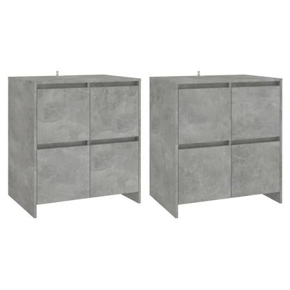 Credenze 2 pz Grigio Cemento 70x41x75 cm in Legno Multistrato - homemem39