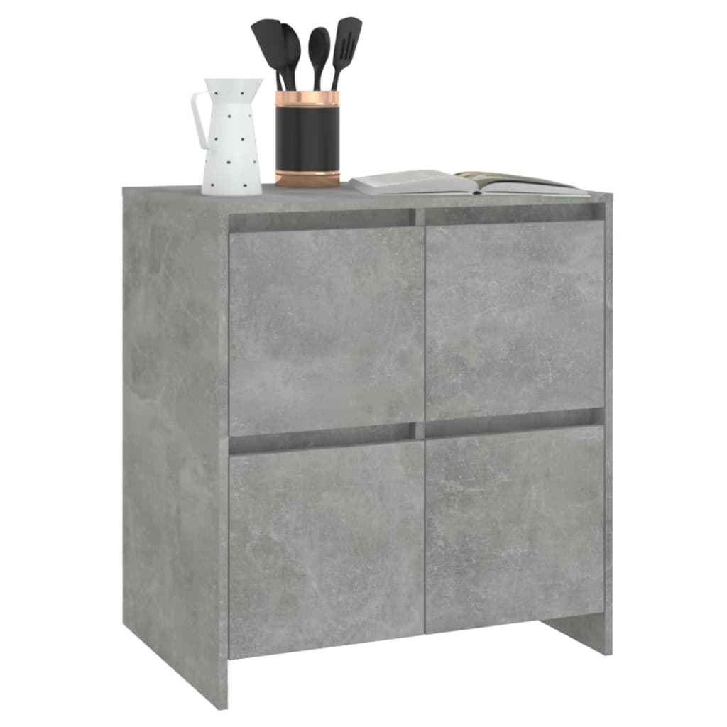 Credenze 2 pz Grigio Cemento 70x41x75 cm in Legno Multistrato - homemem39