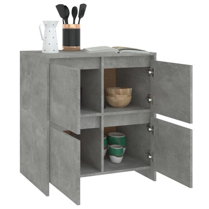 Credenze 2 pz Grigio Cemento 70x41x75 cm in Legno Multistrato - homemem39