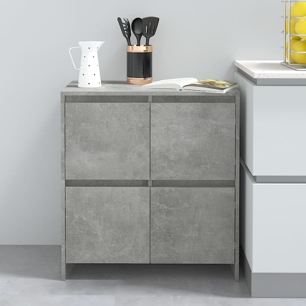 Credenze 2 pz Grigio Cemento 70x41x75 cm in Legno Multistrato - homemem39