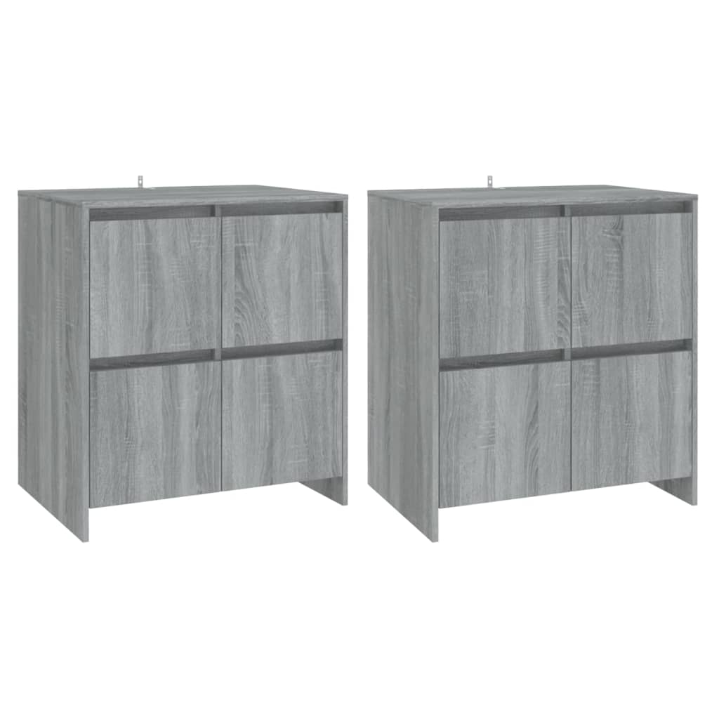 Credenze 2 pz Grigio Sonoma 70x41x75 cm in Legno Multistrato - homemem39