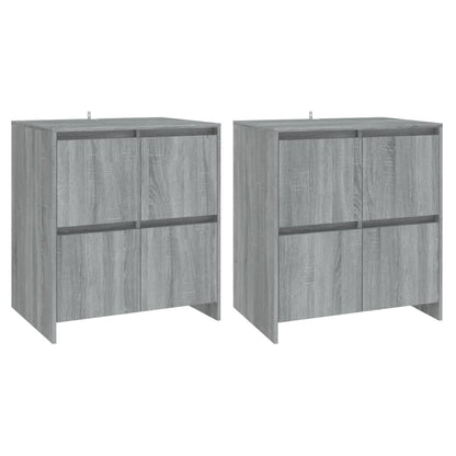 Credenze 2 pz Grigio Sonoma 70x41x75 cm in Legno Multistrato - homemem39
