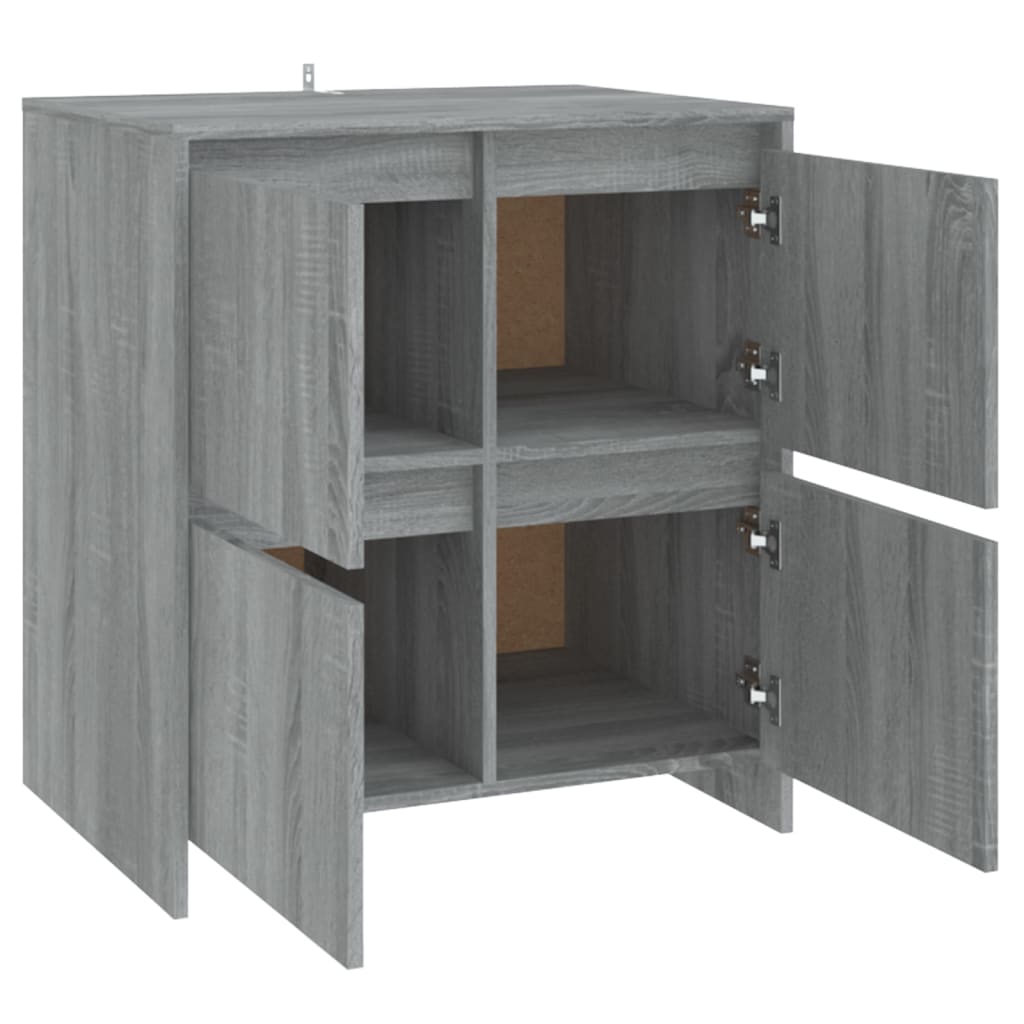 Credenze 2 pz Grigio Sonoma 70x41x75 cm in Legno Multistrato - homemem39
