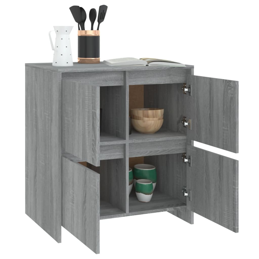 Credenze 2 pz Grigio Sonoma 70x41x75 cm in Legno Multistrato - homemem39