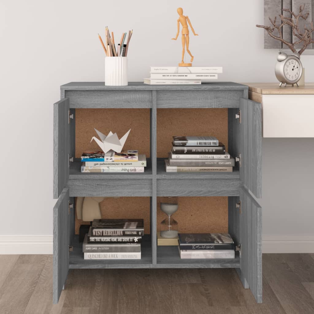 Credenze 2 pz Grigio Sonoma 70x41x75 cm in Legno Multistrato - homemem39