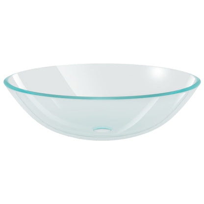 Lavandino con Rubinetto e Piletta Vetro Temperato Trasparente - homemem39