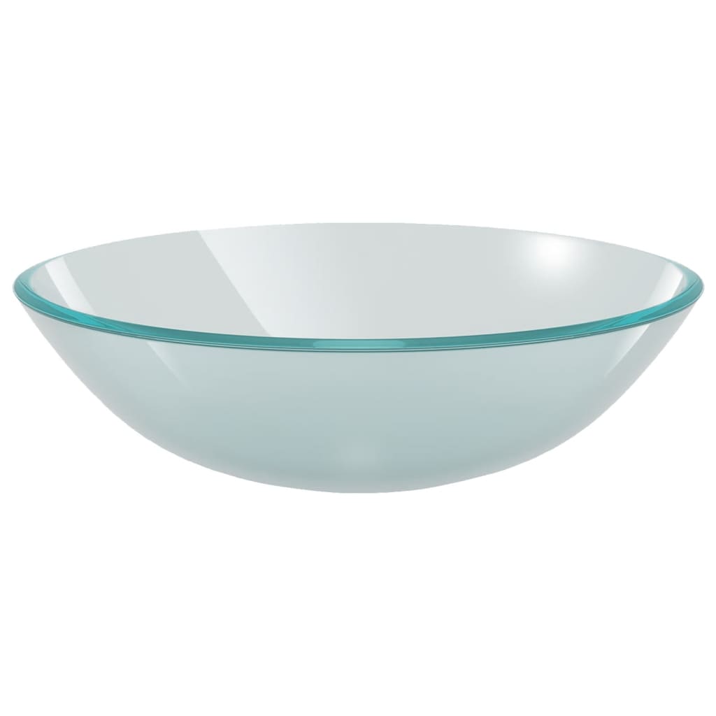 Lavandino con Rubinetto e Piletta in Vetro Temperato Satinato - homemem39