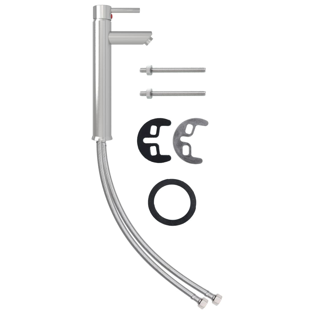 Lavandino con Rubinetto e Piletta in Vetro Temperato Satinato - homemem39