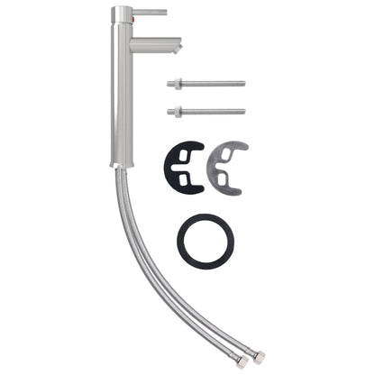 Lavandino con Rubinetto e Piletta in Vetro Temperato Marrone - homemem39