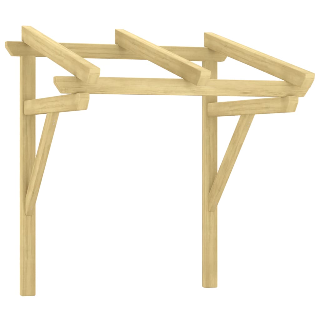 Pensilina per Porta 100x100x80 cm Pino Massello Impregnato - homemem39