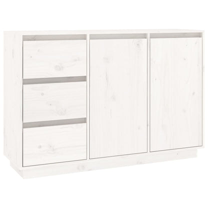 Credenza Bianca 111x34x75 cm in Legno Massello di Pino - homemem39