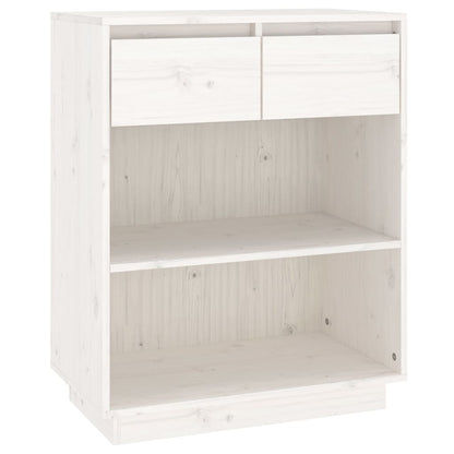 Mobile Consolle Bianco 60x34x75 cm in Legno Massello di Pino - homemem39